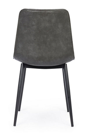Dining Chair Anthracite PU Leather Vintage