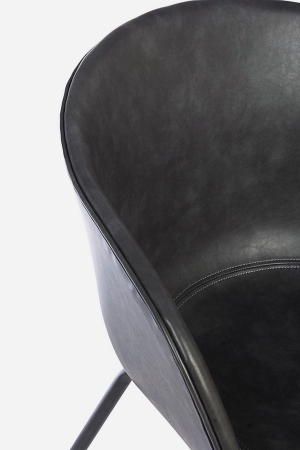 Dining Chair Anthracite PU Leather Vintage