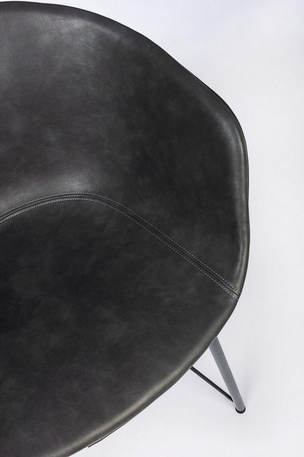 Dining Chair Anthracite PU Leather Vintage