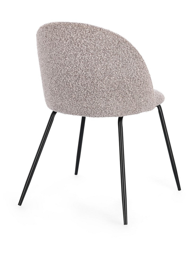 Dining Chair Black and Taupe Upholstered
