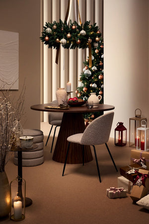 Dining Chair Black and Taupe Upholstered