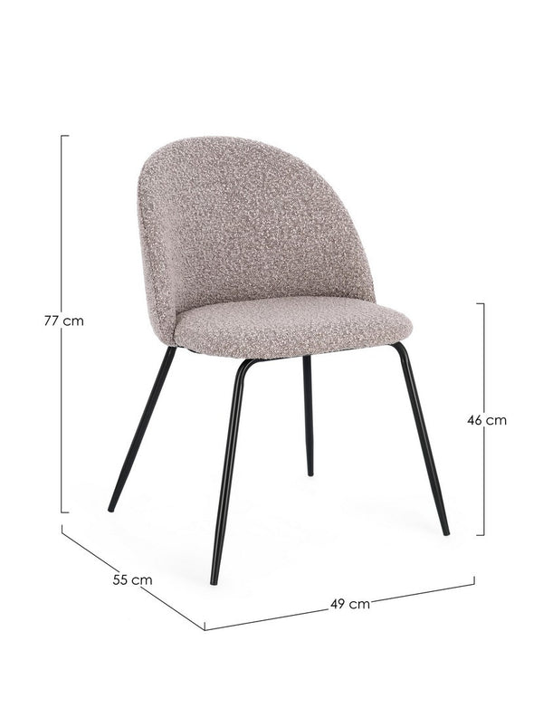Dining Chair Black and Taupe Upholstered