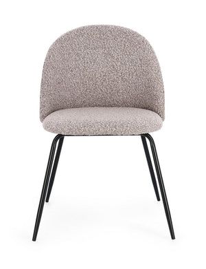 Dining Chair Black and Taupe Upholstered