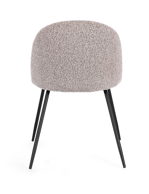 Dining Chair Black and Taupe Upholstered