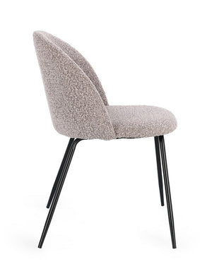 Dining Chair Black and Taupe Upholstered