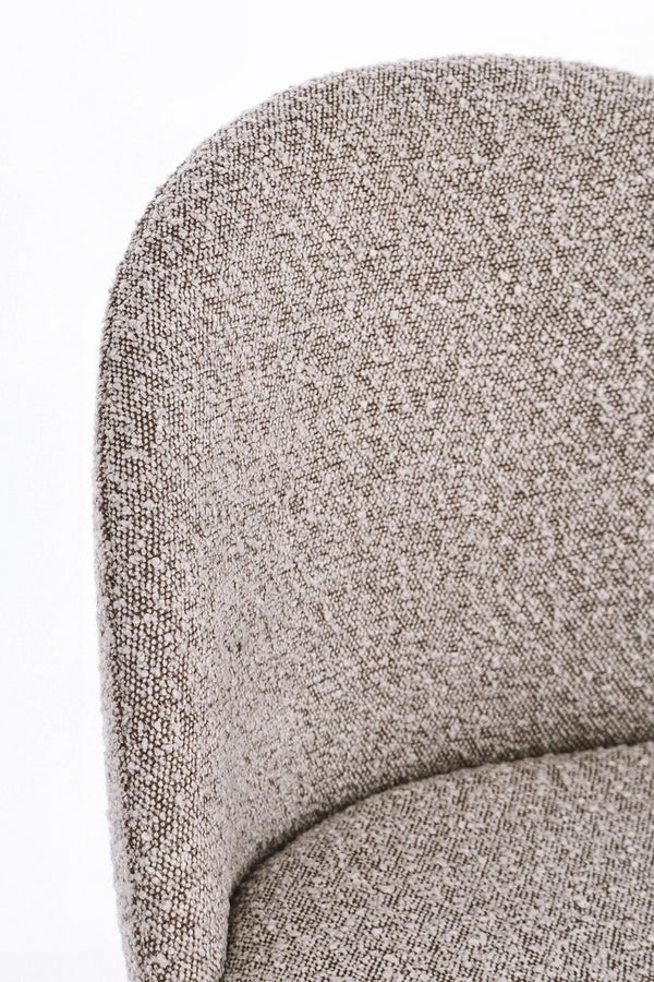 Dining Chair Black and Taupe Upholstered