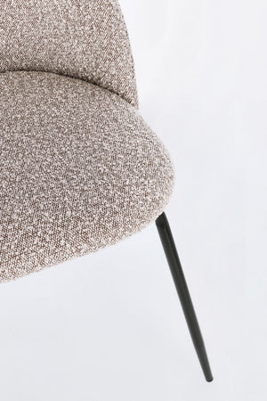 Dining Chair Black and Taupe Upholstered