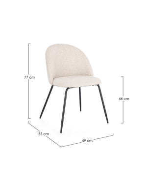 Dining Chair Black and Ivory Upholstered