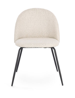 Dining Chair Black and Ivory Upholstered