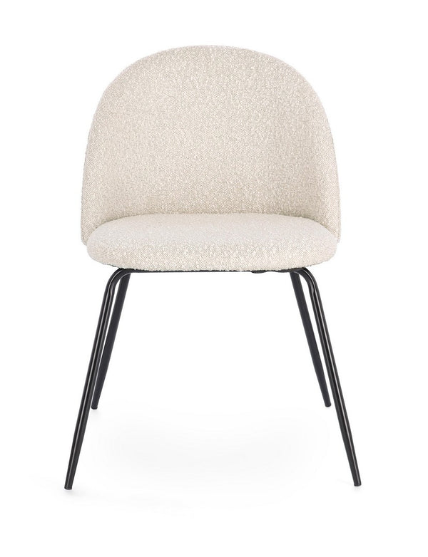 Dining Chair Black and Ivory Upholstered