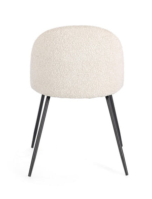 Dining Chair Black and Ivory Upholstered