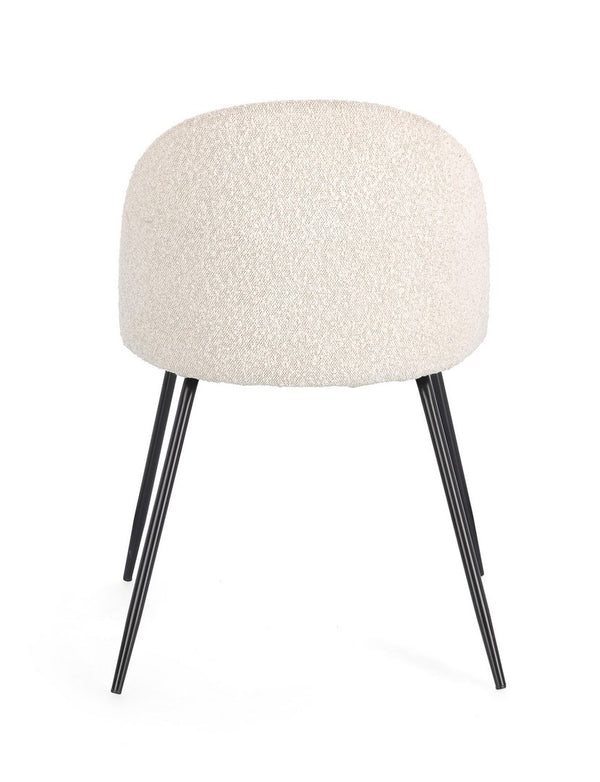 Dining Chair Black and Ivory Upholstered
