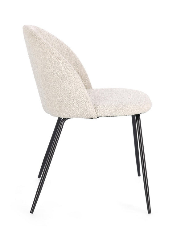 Dining Chair Black and Ivory Upholstered