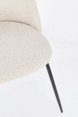 Dining Chair Black and Ivory Upholstered