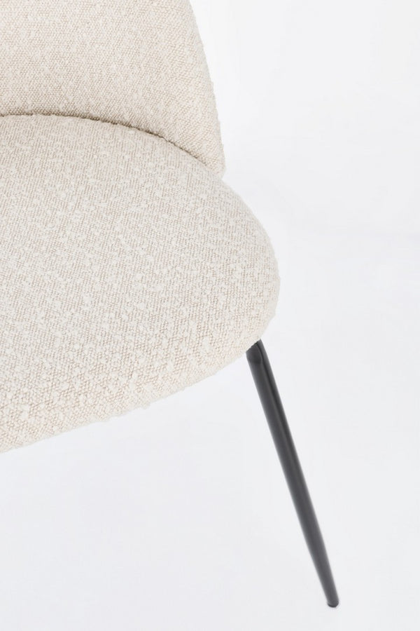 Dining Chair Black and Ivory Upholstered