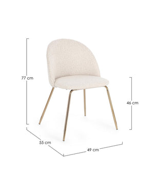 Dining Chair Gold and Ivory Upholstered