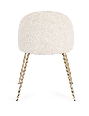 Dining Chair Gold and Ivory Upholstered