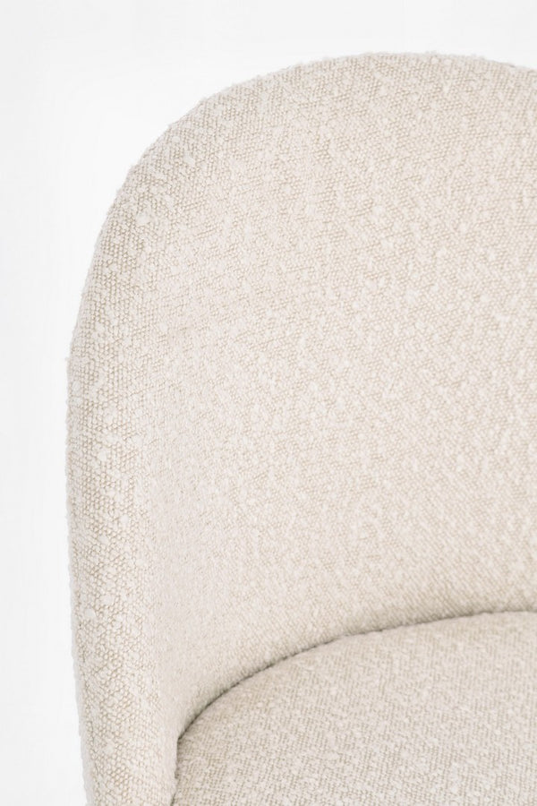Dining Chair Gold and Ivory Upholstered