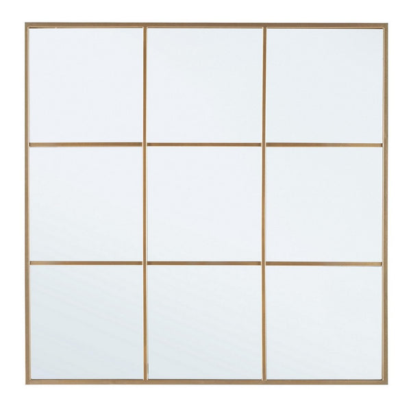Window Style Wall Mirror 90x90 cm – Gold Decorative Mirror