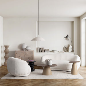 2-Seater Sofa White Upholstered L191