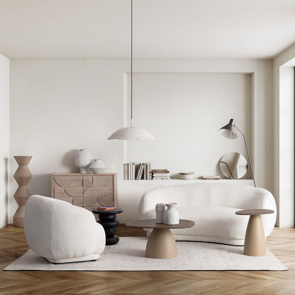 2-Seater Sofa White Upholstered L191