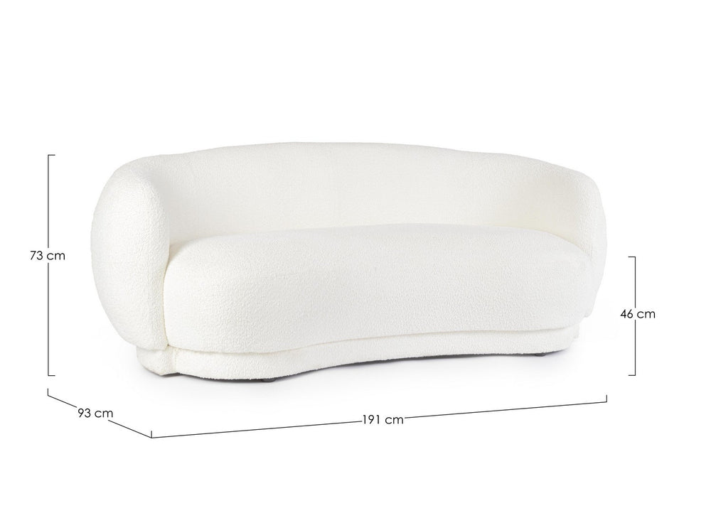 2-Seater Sofa White Upholstered L191