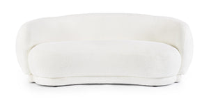 2-Seater Sofa White Upholstered L191
