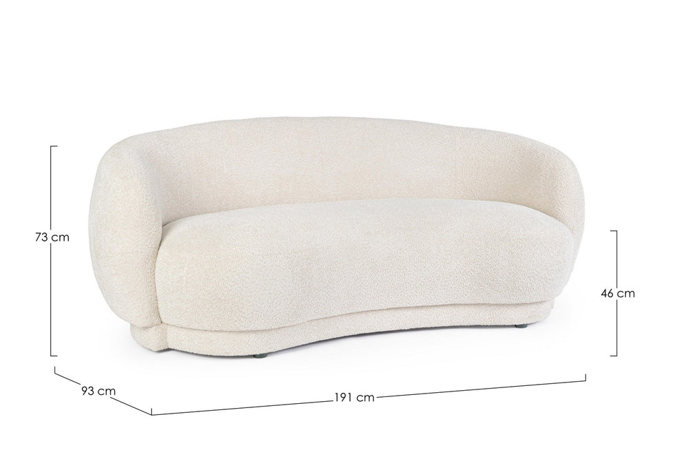 2-Seater Sofa Natural Upholstered L191