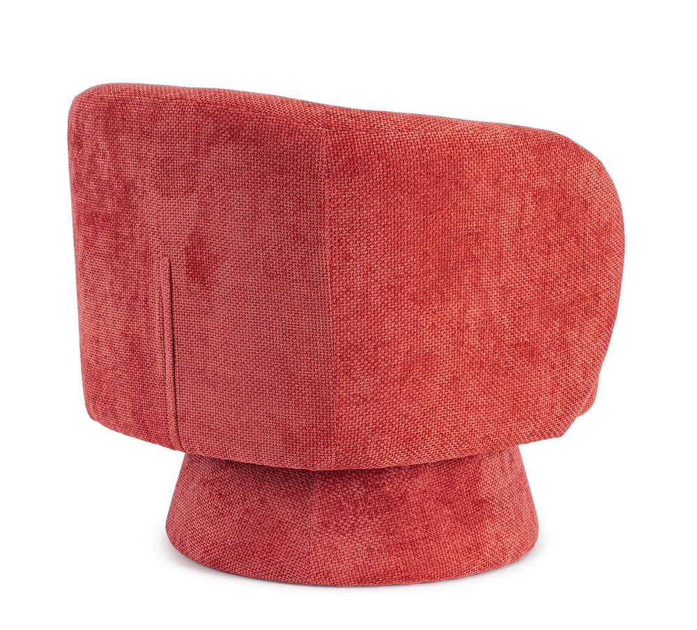 Swivel Armchair Cherry Upholstered