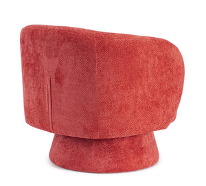 Swivel Armchair Cherry Upholstered