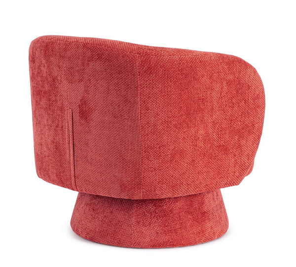 Swivel Armchair Cherry Upholstered