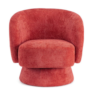 Swivel Armchair Cherry Upholstered