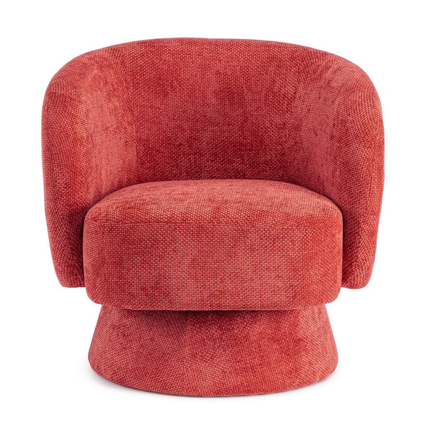 Swivel Armchair Cherry Upholstered