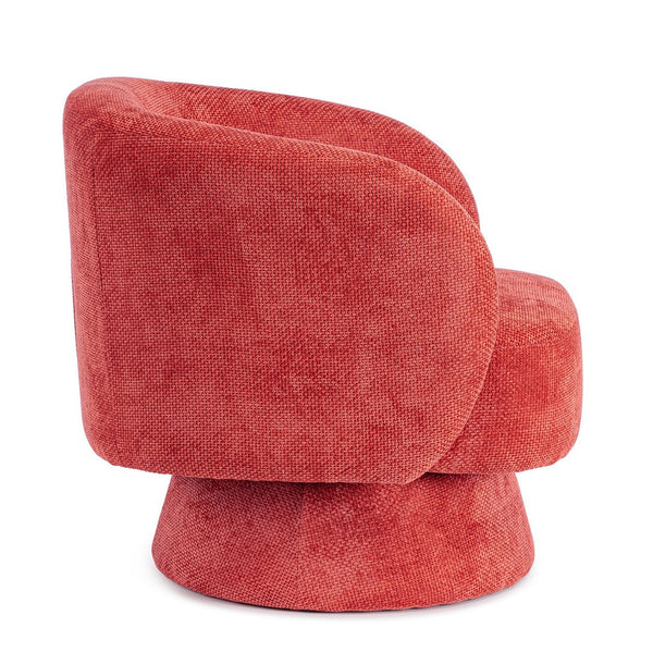Swivel Armchair Cherry Upholstered