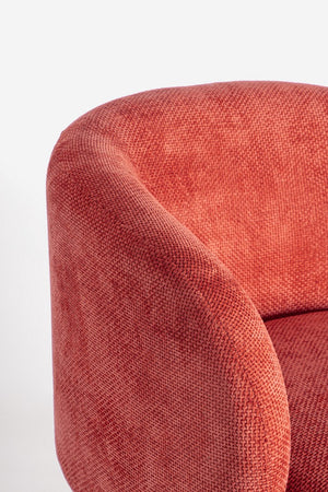 Swivel Armchair Cherry Upholstered