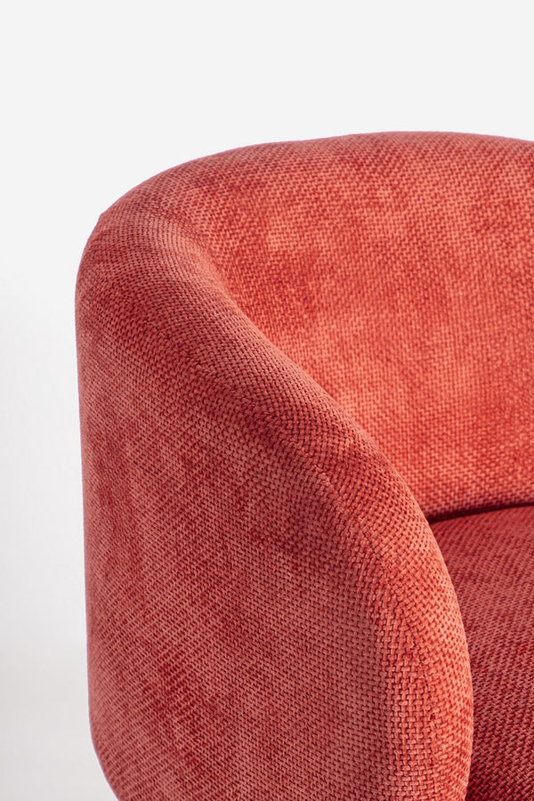Swivel Armchair Cherry Upholstered