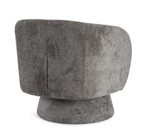 Swivel Armchair Dark Grey Upholstered