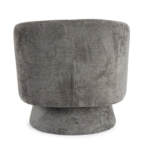 Swivel Armchair Dark Grey Upholstered