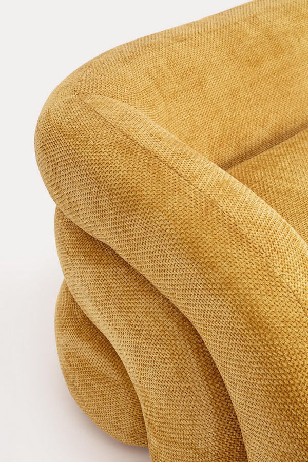 3-Seater Sofa Mustard Upholstered L200