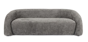 3-Seater Sofa Dark Grey Upholstered L200