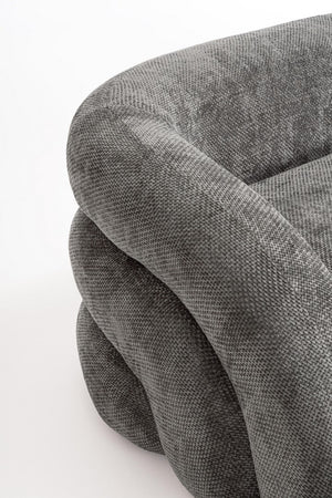 3-Seater Sofa Dark Grey Upholstered L200