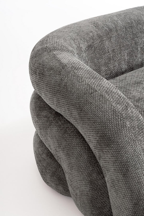 3-Seater Sofa Dark Grey Upholstered L200