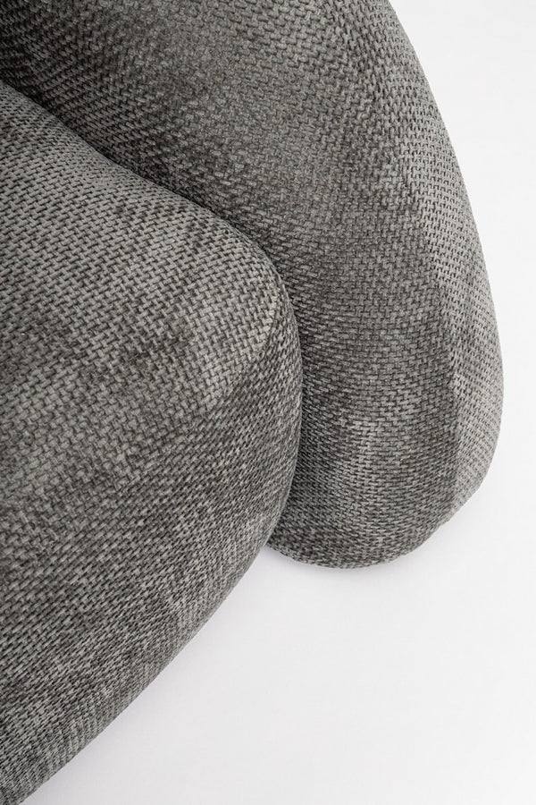3-Seater Sofa Dark Grey Upholstered L200