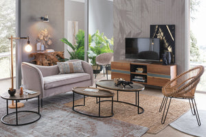 Modern 2-Door Low Cabinet for Living Room Storage