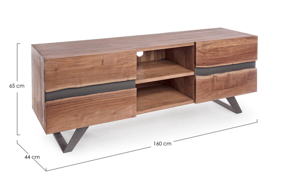 Modern 2-Door Low Cabinet for Living Room Storage