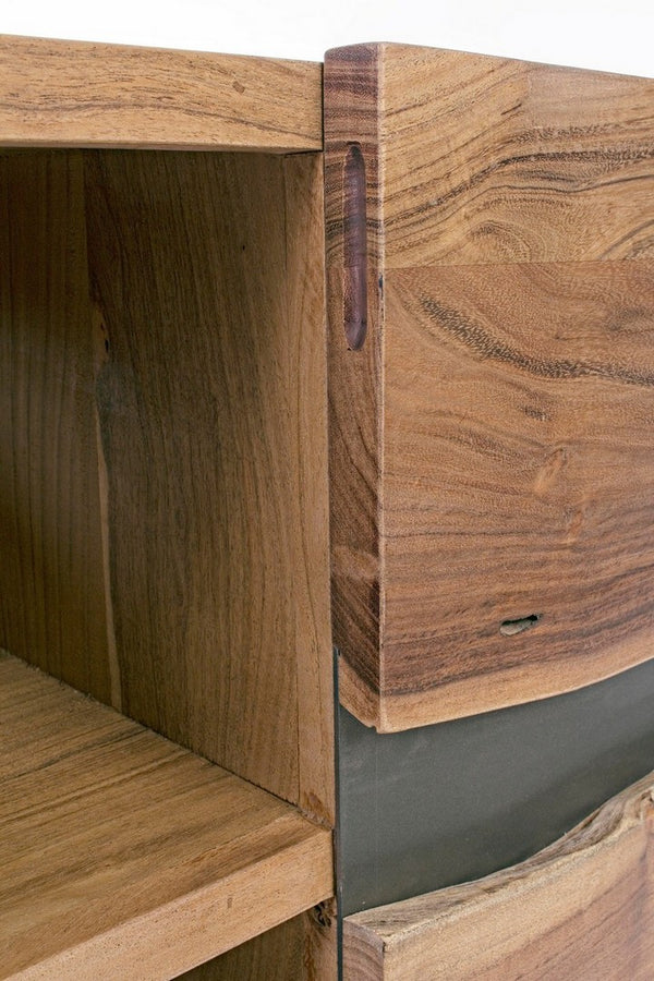 Modern 2-Door Low Cabinet for Living Room Storage