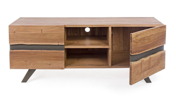 Modern 2-Door Low Cabinet for Living Room Storage