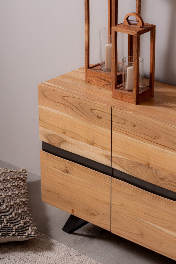 Modern 4-Door Sideboard Cabinet for Spacious Storage