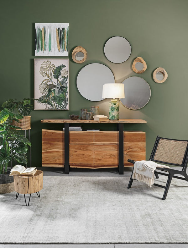 Modern Sideboard with 4 Doors and 2 Drawers for Spacious Storage