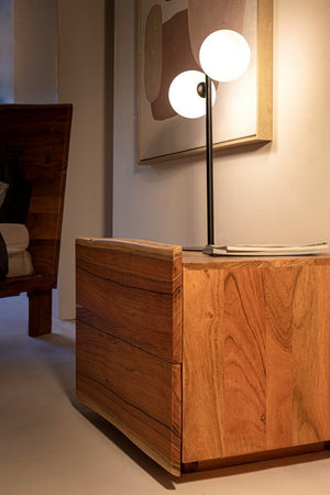 Modern Nightstand with 2 Drawers for Bedroom Storage